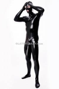 Latex catsuit with mask body fit socks SNAKE skin
