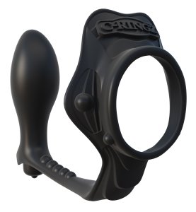 Rock Hard Ass-Gasm Black � Vibrating Plug & Ring