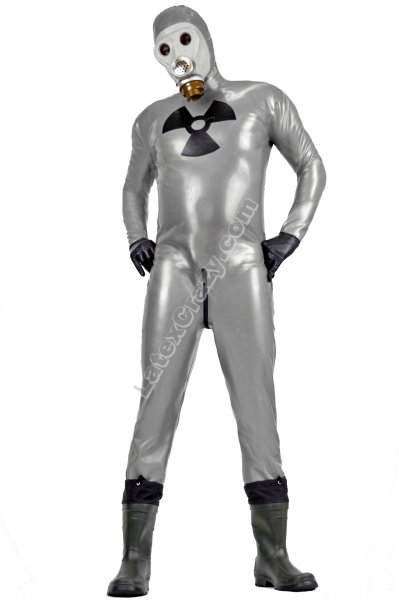 Heavy Rubber Catsuit With Gas Mask 1 To 4mm 1741