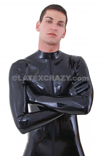 latex catsuit Black Man with gloves and socks