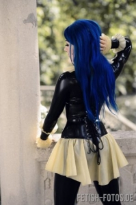 Latex Corset with skirt and back lacing tailor made