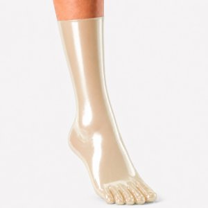 Long Natural Transparent Latex Toe Socks | RubberBasic Long Natural Transparent Latex Toe Socks | RubberBasic
