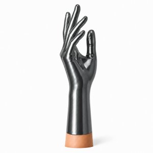 Short Metallic Pewter Latex Gloves | RubberBasic Short Metallic Pewter Latex Gloves | RubberBasic