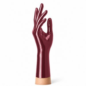 Short Metallic Red Latex Gloves | RubberBasic Short Metallic Red Latex Gloves | RubberBasic