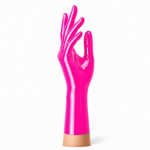 Short Neon Fuchsia Latex Gloves | RubberBasic Short Neon Fuchsia Latex Gloves | RubberBasic