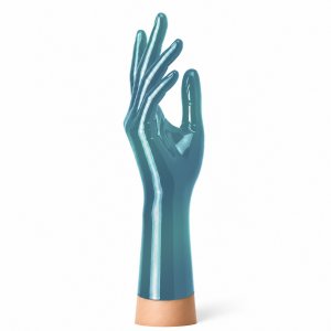 Short Transparent Semi-Blue Latex Gloves | RubberBasic Short Transparent Semi-Blue Latex Gloves | RubberBasic