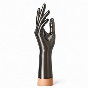 Short Smoky Black Latex Gloves | RubberBasic Short Smoky Black Latex Gloves | RubberBasic