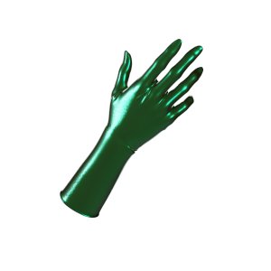 Latex gloves metallic scarab green also chlorinated