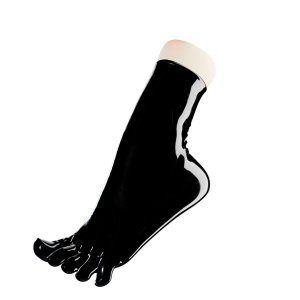 Uniqdsn Latex Toe Socks � Obsidian Black, Ankle