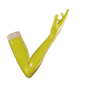 Uniqdsn Latex Gloves long Bright Yellow, Chlorinated