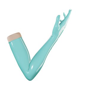 Uniqdsn Latex Gloves Long � Mystic Jade, Chlorinated