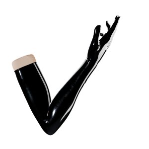 Uniqdsn Latex Gloves Obsidian Black, Long, Chlorinated