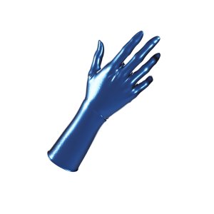 Uniqdsn Latex Gloves Short � Metallic Blue, Chlorinated