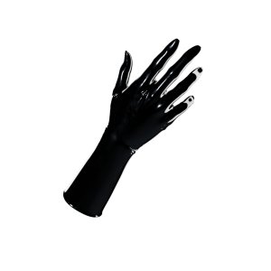 Uniqdsn Latex Gloves Short, Obsidian Black, Chlorinated