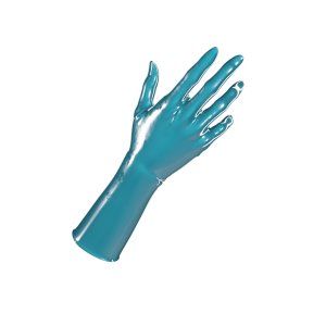 Uniqdsn Latex Gloves short Turquoise, Chlorinated