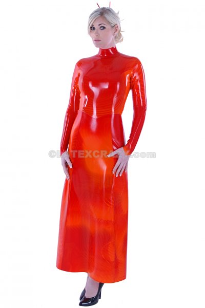 Latex Dress extra long made of effect material